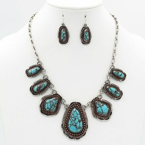 Genuine Natural turquoise stone SET